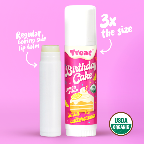Lemon Buttercream Birthday Cake Jumbo Organic Lip Balm