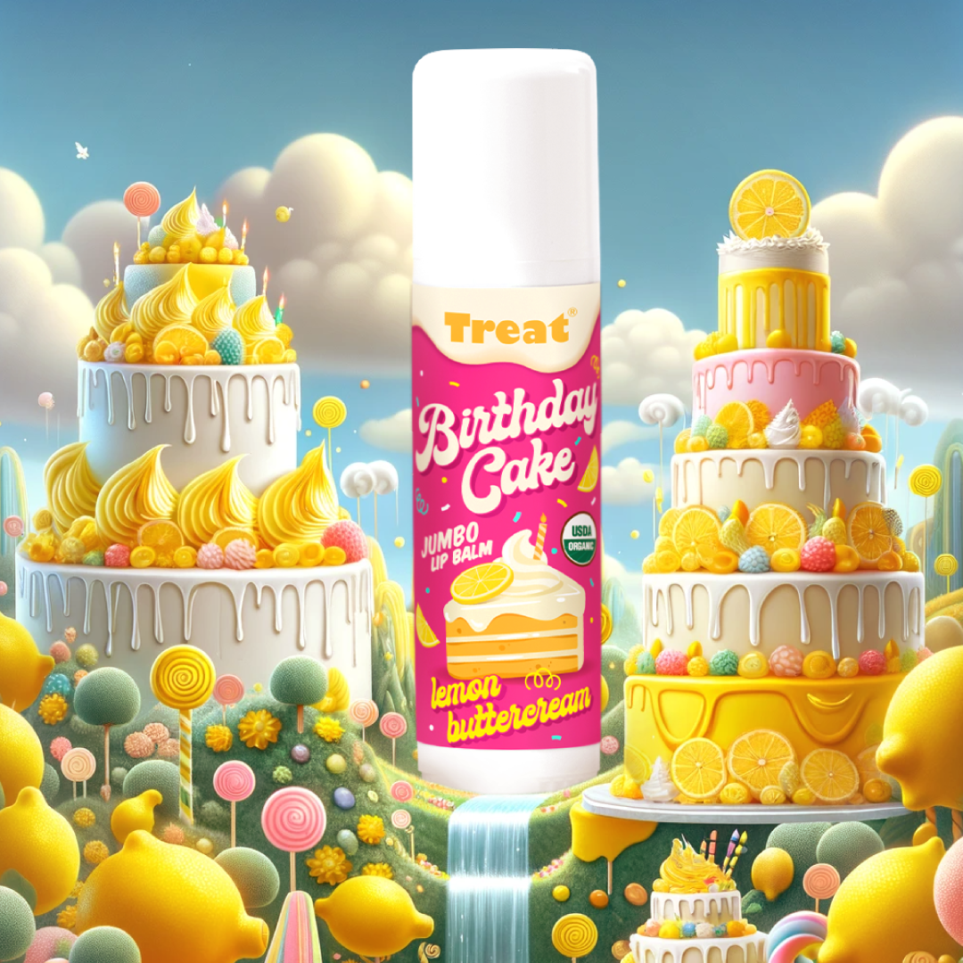 Lemon Buttercream Birthday Cake Jumbo Organic Lip Balm