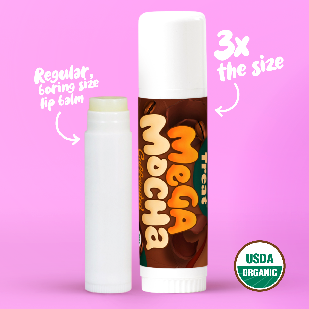 Mocha Caffeinated Jumbo Organic Lip Balm 