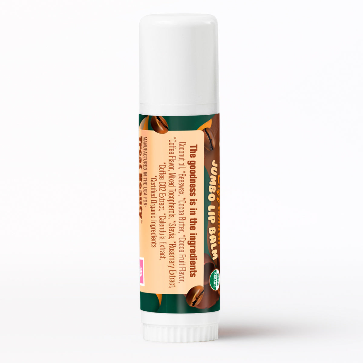 Mocha Caffeinated Jumbo Organic Lip Balm 