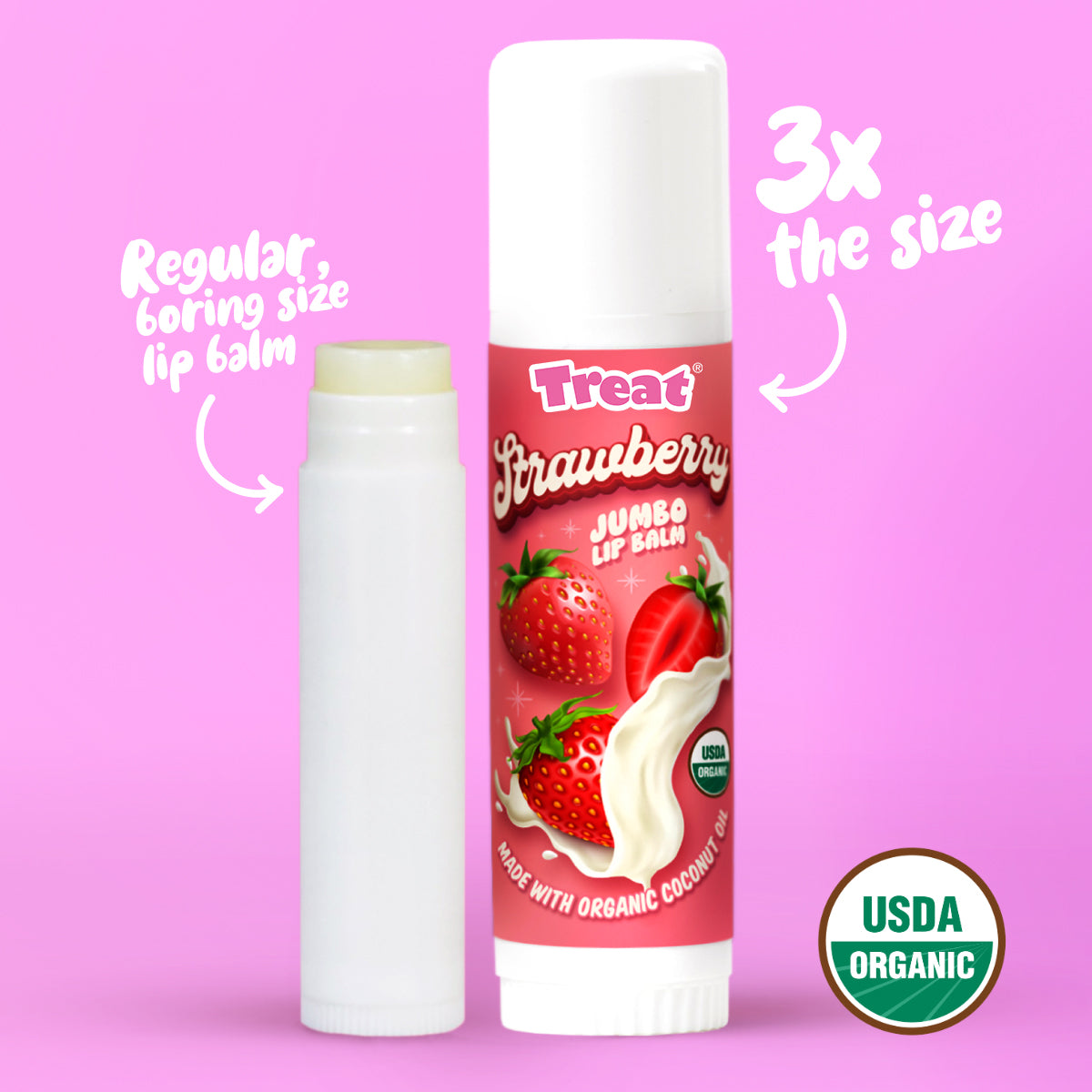 taste beauty succulent lip balm Jumbo & Organic Strawberry Lip Balm