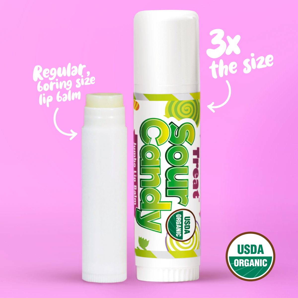 Sour Candy Jumbo Organic Lip Balm