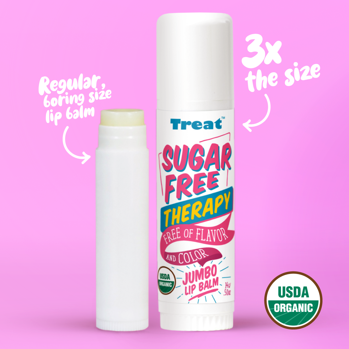 Sugar Free Therapy Jumbo Organic Lip Balm