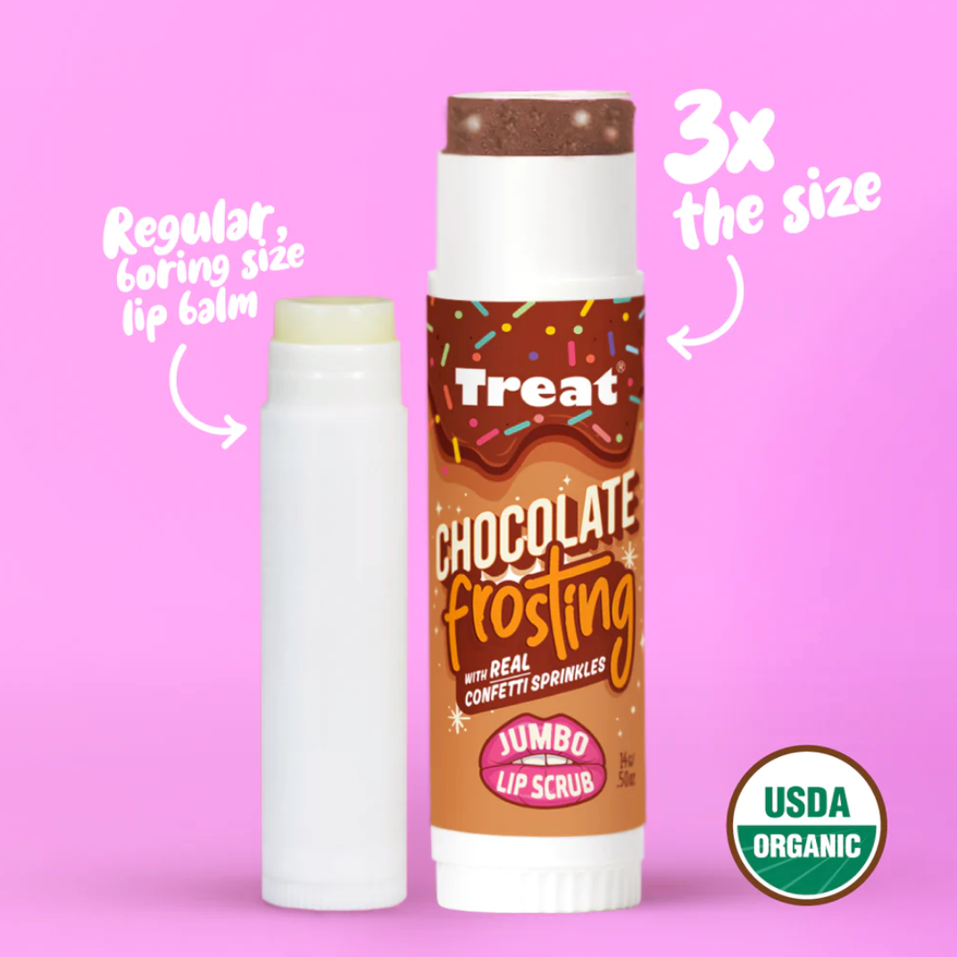 treat beauty lip scrub with real chocolate sprinkles