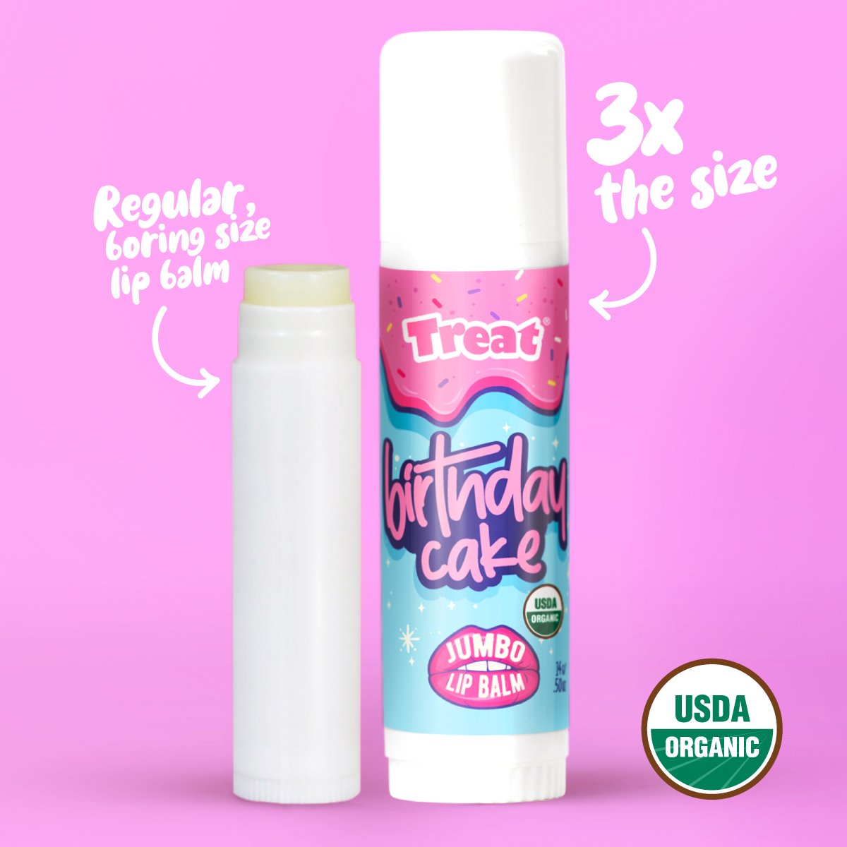 Birthday Cake Jumbo Organic Lip Balm 