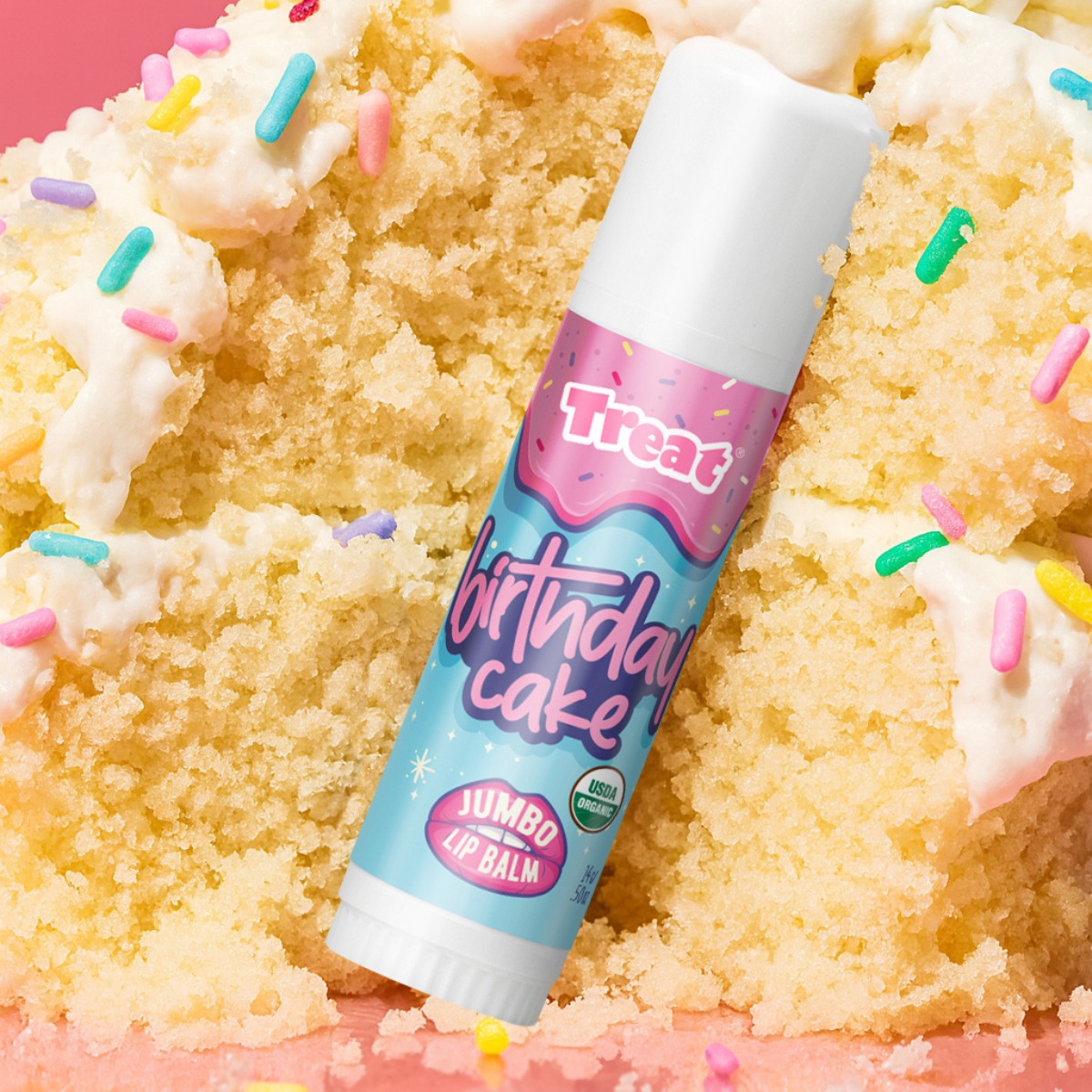 Birthday Cake Jumbo Organic Lip Balm Treat Beauty Birthday Cake Jumbo Organic Lip Balm Treat Beauty