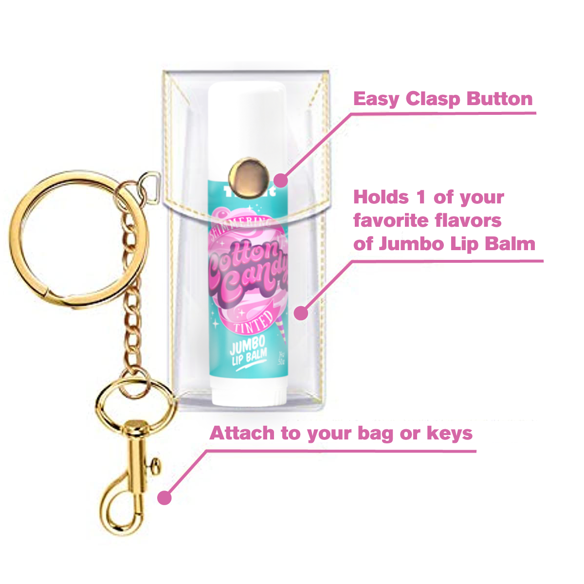 Jumbo Lip Balm Pouch with keychain
