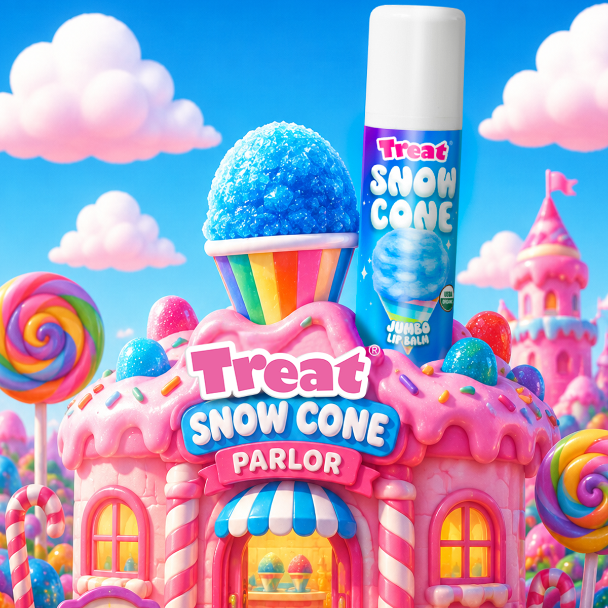 Snow Cone Jumbo Organic Lip Balm – Treat Beauty