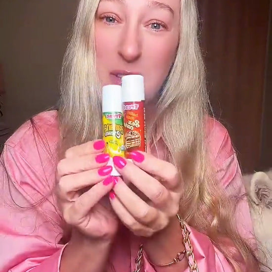 Mixing Banana Cream and Better than Sex Cake Jumbo Organic Lip Balm flavors