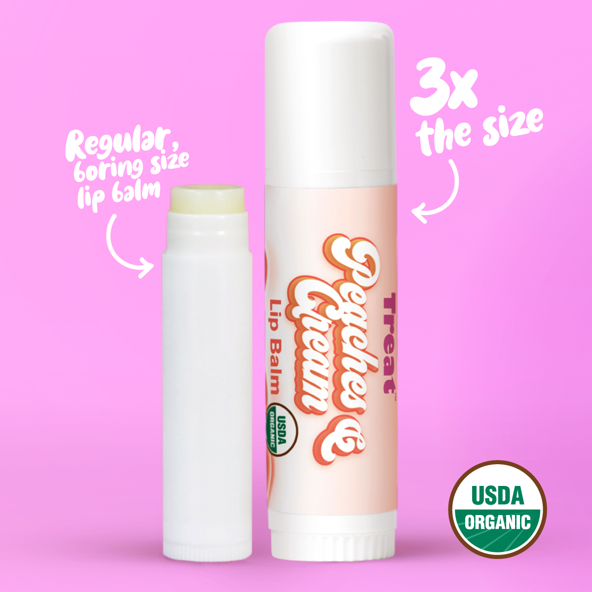 Peaches & Cream Jumbo Organic Lip Balm