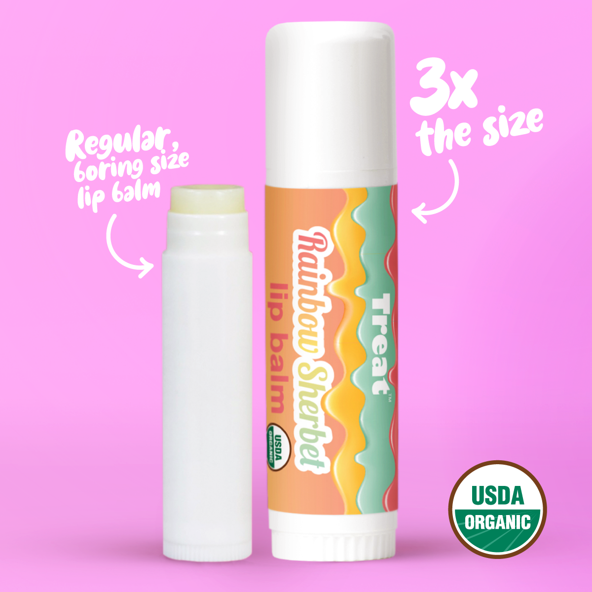 Rainbow Sherbet Jumbo Organic Lip Balm